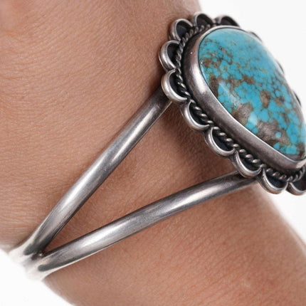 Vintage Native American Sterling and turquoise cuff bracelet