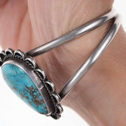 Vintage Native American Sterling and turquoise cuff bracelet