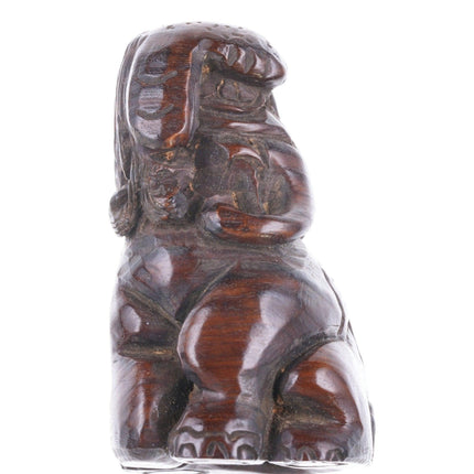 19th Century Japanese Carved boxwood Baku netsuke