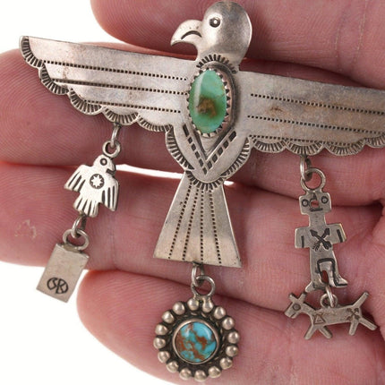 1940's Native American Bisbee/royston turquoise sterling pin