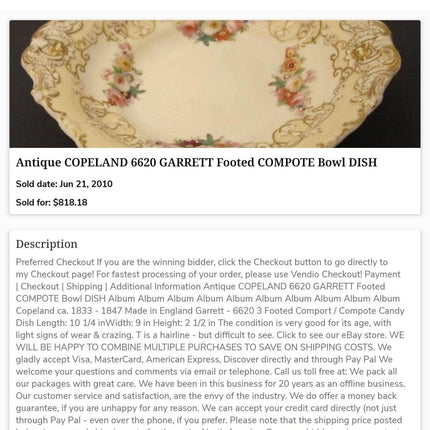 Spode Copeland Garrett 6620 Comotes-Paar mit Fuß aus den 1830er Jahren