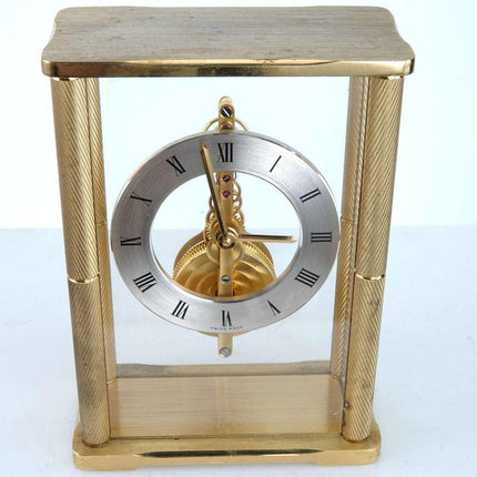 Vintage Jaeger LeCoultre 8 Day Skeleton Desk Clock