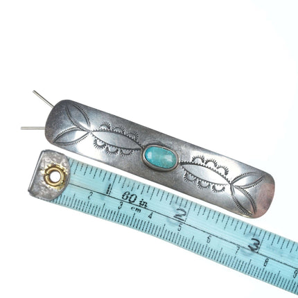 Vintage Navajo Sterling and turquoise hair piece yt