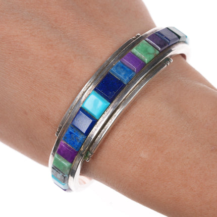 6 5/8" Donald Douglas Navajo Sterling cobblestone cuff bracelet