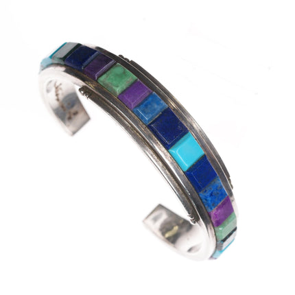 6 5/8" Donald Douglas Navajo Sterling cobblestone cuff bracelet