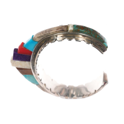 6.5" Benny Armijo 1980's Southwestern-Modernist Multi-stone inlay cuff bracelet