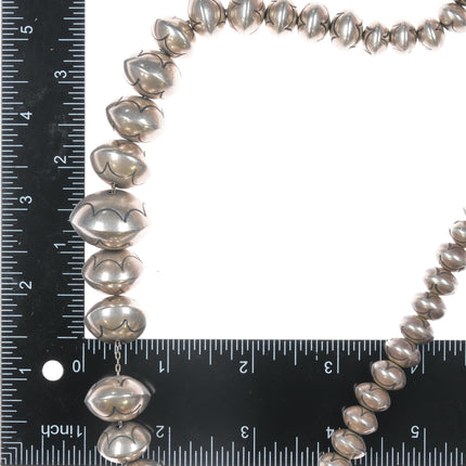 23" Roy Vandever Navajo sterling silver hand stamped Navajo pearls