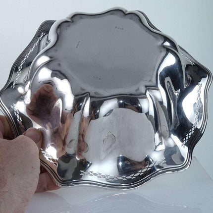 C1910 Frank Whiting American Sterling Art Nouveau pierced bowl with hand etched