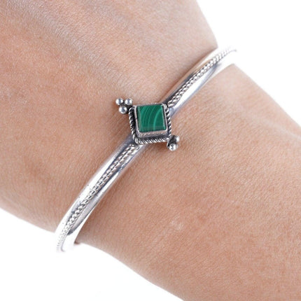 6 1/8" Vintage malachite cuff bracelet