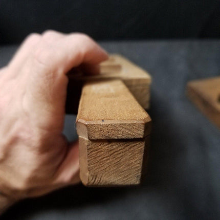 Antique Japanese Kashigata Carved Wood Cookie Mold kanji Characters C.1920.