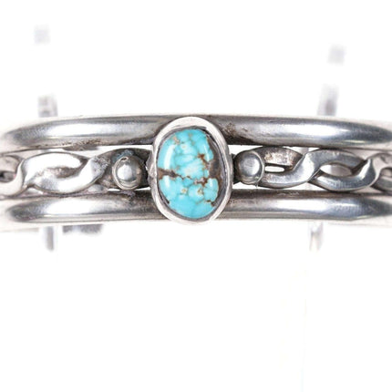 Vintage Navajo sterling turquoise cuff bracelet