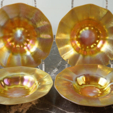 1920's Steuben Aurene Calcite bowls and underplates