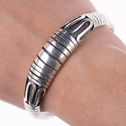 6.75" Heavy Handmade sterling twisted wire bracelet