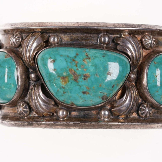 Vintage Heavy Navajo Sterling/Turquoise cuff bracelet