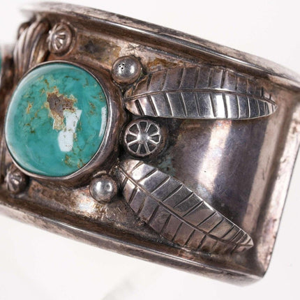 Vintage Heavy Navajo Sterling/Turquoise cuff bracelet