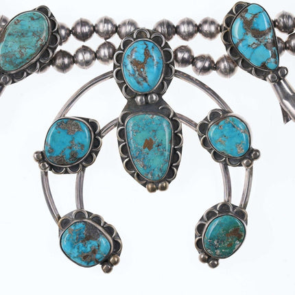 Vintage Navajo Sterling/Turquoise squash blossom necklace