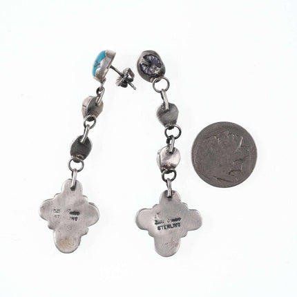 Ella Peter Navajo Sterling Egyptian Turquoise earrings