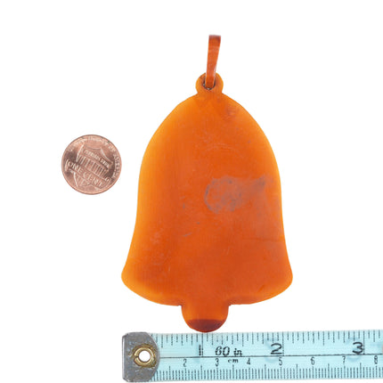 c1940's carved Butterscotch bakelite jeweled pendant