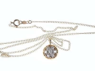 14k gold diamond pendant with necklace