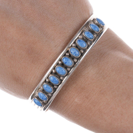 6 3/8" Navajo Silver Denim Lapis-Reihenarmband