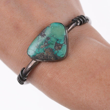 6.25" Vintage Southwestern sterling and turquoise bracelet u