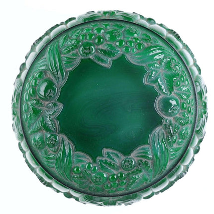 Vintage Malachite Glass Powder Jar