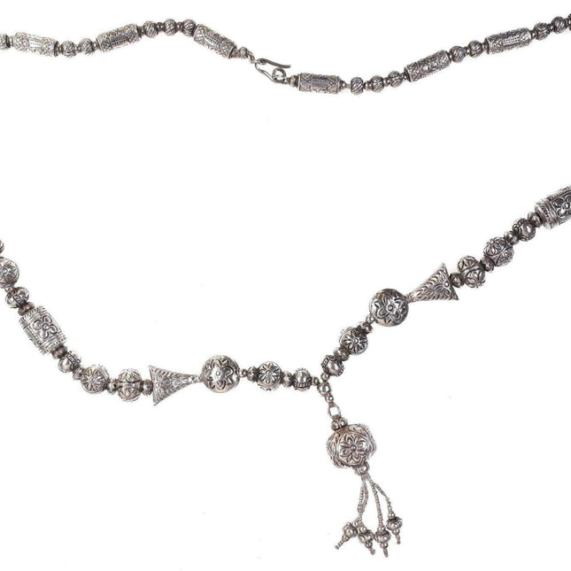 Vintage sterling silver beaded necklace