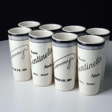 Vintage Mexican Pottery Centinela Tequila Shot Glasses From Tommy's Restaraunt S