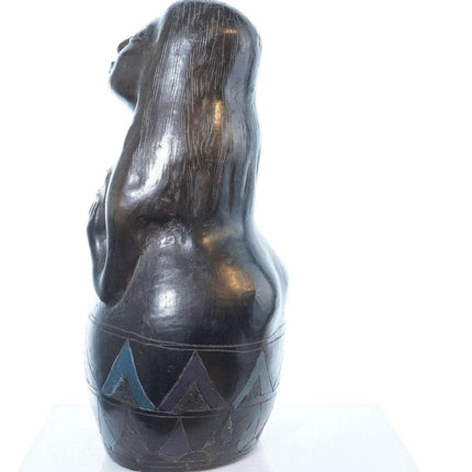 Manuel Felguerez (Mexican, 1928-2020) Painted Black pottery mermaid