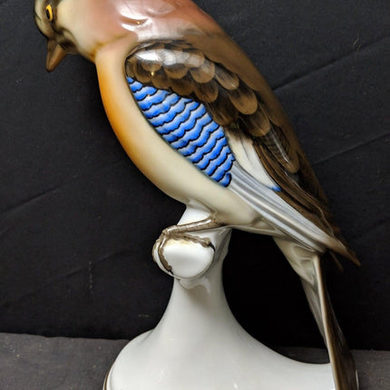 1920's Behscherzer Bavaria Porcelain Bird Figure 11 3/8" tall