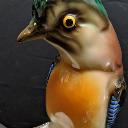 1920's Behscherzer Bavaria Porcelain Bird Figure 11 3/8" tall