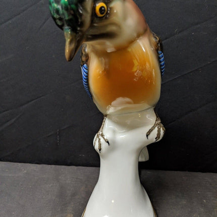 1920's Behscherzer Bavaria Porcelain Bird Figure 11 3/8" tall