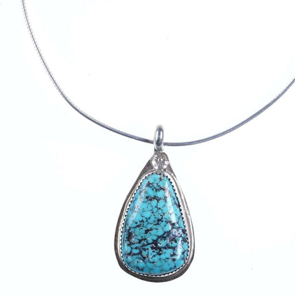 Vintage Navajo sterling/turquoise pendant on 18" necklace