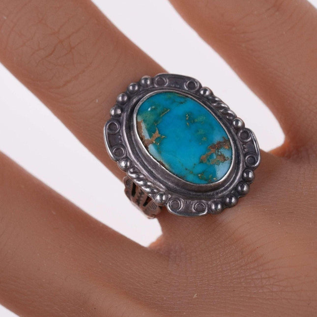 sz6 c1940's  Navajo Sterling and turquoise ring