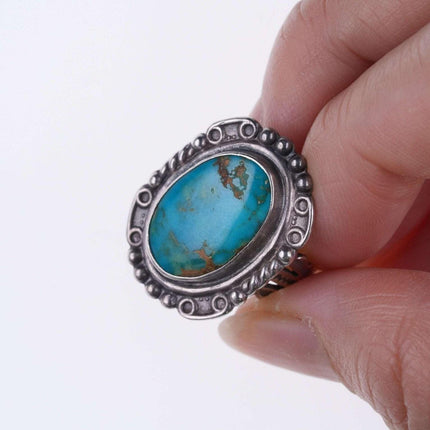 sz6 c1940's  Navajo Sterling and turquoise ring