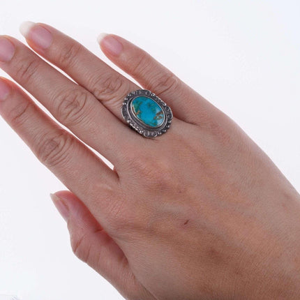 sz6 c1940's  Navajo Sterling and turquoise ring