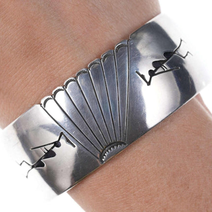 Vintage Native American Sterling Kokopelli Cuff bracelet