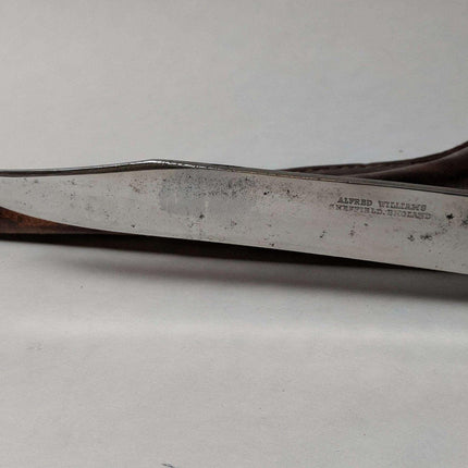 c1910 Alfred Williams Sheffield Jagdmesser mit Hirschgriff, Originalscheide