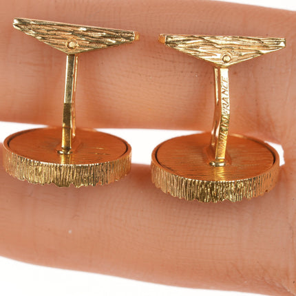 18k Gold French Art Deco Lapis cufflinks for Nieman Marcus