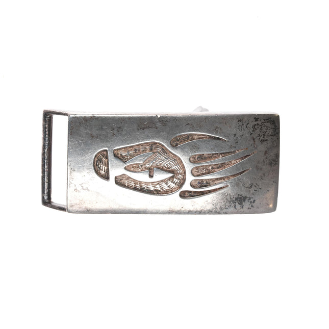 50's-60's Native American sterling overlay style belt buckle