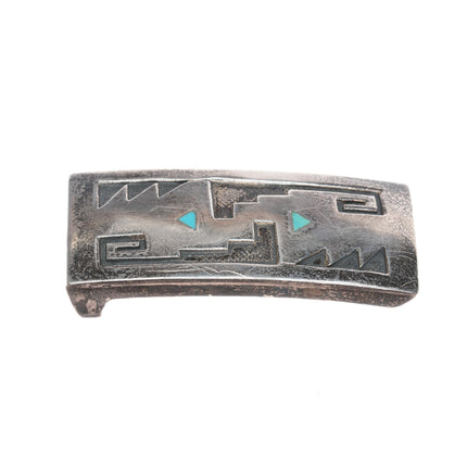 1950's Navajo belt buckle with inlaid turquoise