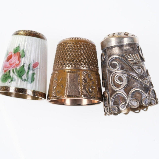 Askel Holmsen Guilloche sterling Thimble and two more