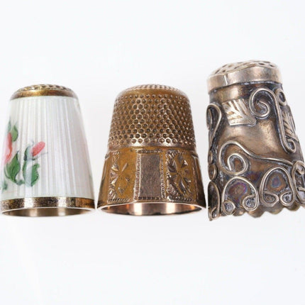 Askel Holmsen Guilloche sterling Thimble and two more