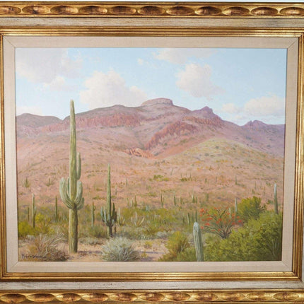 Porfirio Salinas (1910–1973) Big Bend Texas/Mexico Landscape Oil on Canvas