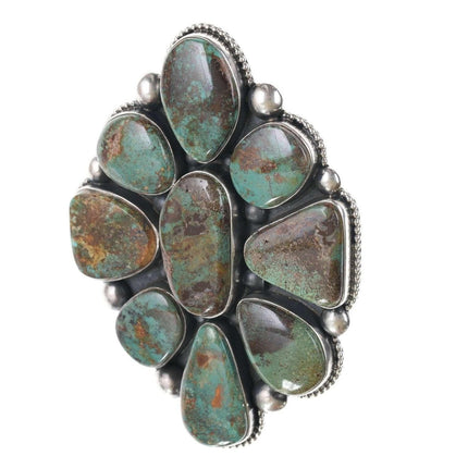 sz8 Ernest Begay Navajo Oversized turquoise cluster ring