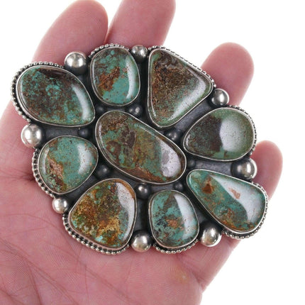 sz8 Ernest Begay Navajo Oversized turquoise cluster ring