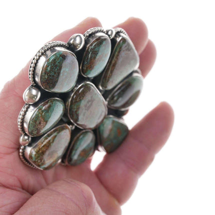 sz8 Ernest Begay Navajo Oversized turquoise cluster ring