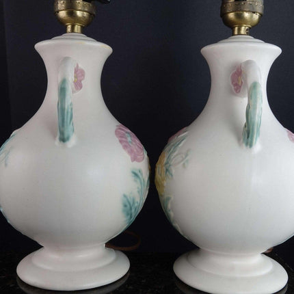 Rare 1950's American Hull Art Pottery Lamps Pair