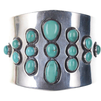 Albert Cleveland Navajo Sterling and turquoise modernist bracelet