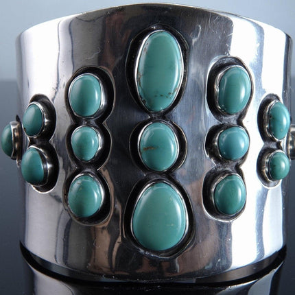 Albert Cleveland Navajo Sterling and turquoise modernist bracelet